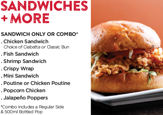 menu sandwiches